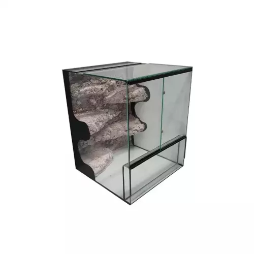 Terrárium háttérrel hüllőnek álló 25x25x40cm 25L (TP)