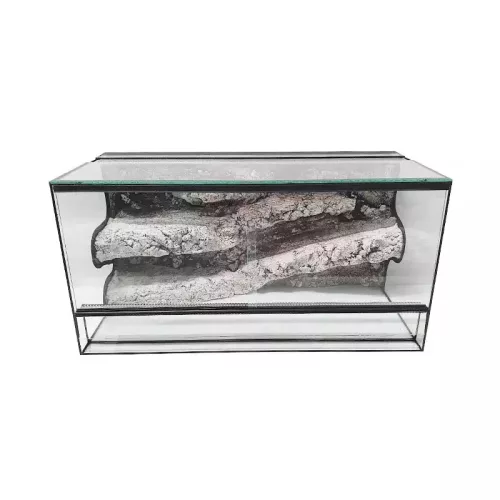 Terrárium háttérrel hüllőnek fekvő 60x30x30cm 54L (TP)
