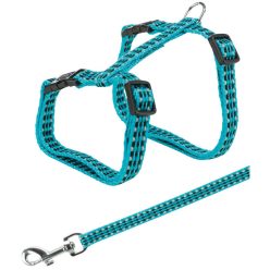   Trixie hám+póráz cica fényvisszaverős 22-42cm/10mm 1,25m kék