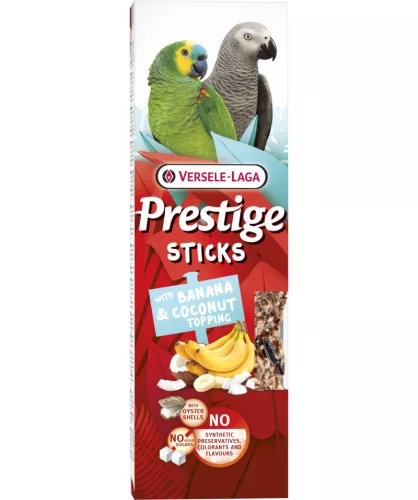Versele-Laga Prestige Sticks Nagy papagáj rudak banános és kókuszos feltéttel - 2db 140g