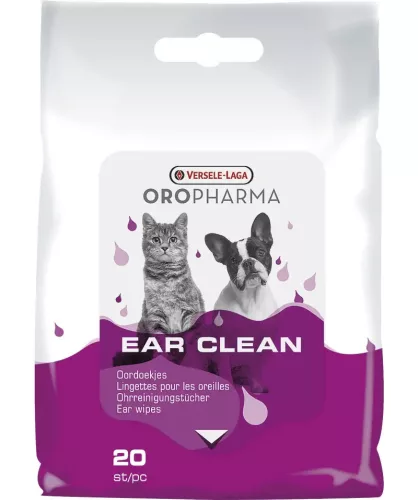 Versele-Laga Oropharma Ear Clean Cat & Dog 20db - Nedves fül törlőkendő