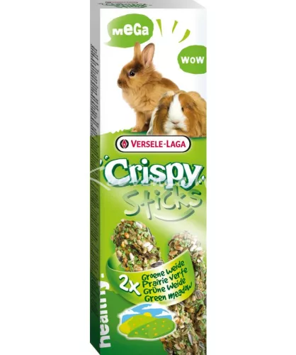 Versele-Laga Crispy Mega Sticks Rabbit-Guinea Pig GreenMeadow 2db rágcsáló magrúd 140g