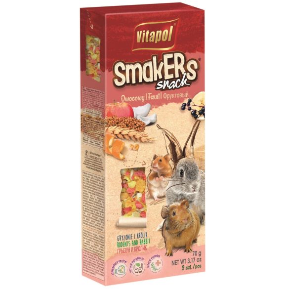 Vitapol Smakers dupla csemegerúd rágcsálóknak gyümölcsökkel 90g
