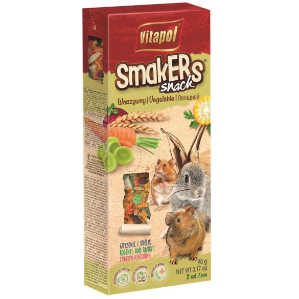 Vitapol Smakers dupla csemegerúd rágcsálóknak zöldségekkel 90g