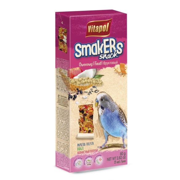Vitapol Smakers dupla csemegerúd hullámos papagájnak gyümölccsel 80g