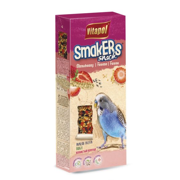 Vitapol Smakers dupla csemegerúd hullámos papagájnak szamócával 80g
