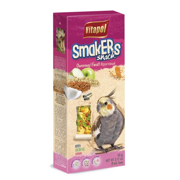 Vitapol Smakers dupla csemegerúd nimfa papagájnak gyümölccsel 90g
