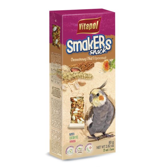 Vitapol Smakers dupla csemegerúd nimfa papagájnak mogyoróval 80g
