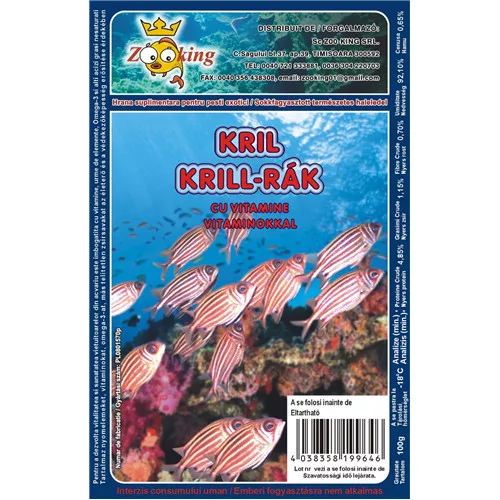 Zoo King krill (nagy) fagyasztott 100g