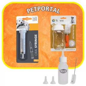 Cumisüvegek és kutya etető fecskendők