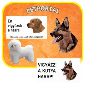 Harapós kutya táblák és matricák